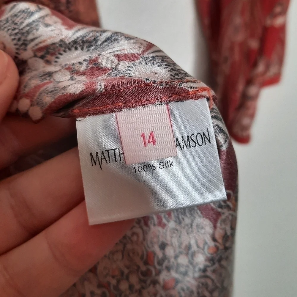Matthew Williamson Red Silk Chandelier Print Dress 14